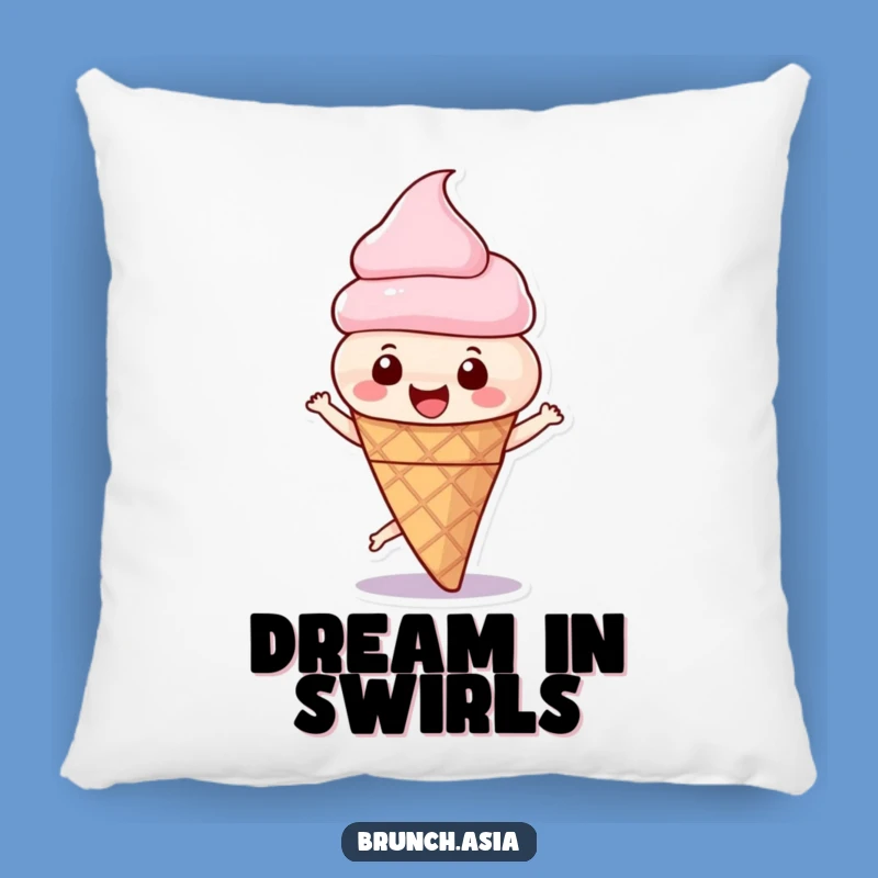 Funny Ice Cream Cone Spinning Pillow - Huggable Happiness Gift!
