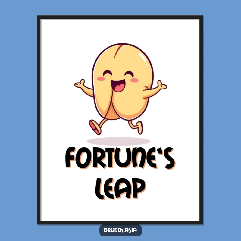 Funny Fortune Cookie Hopping Digital Art -Instant Lucky Decor!