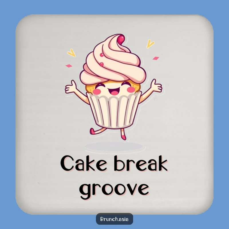 Funny Cupcake Dancing Coaster - Protect Surfaces with a Party!
