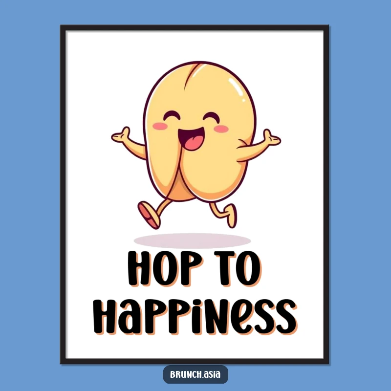 Funny Fortune Cookie Hopping Poster - Bring Luck and Laughter Home!