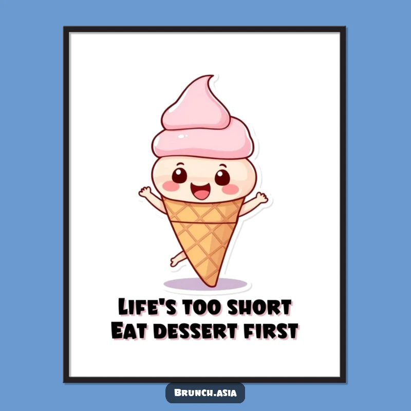 Funny Ice Cream Cone Art: Free Printable Spinning Character Wall Decor