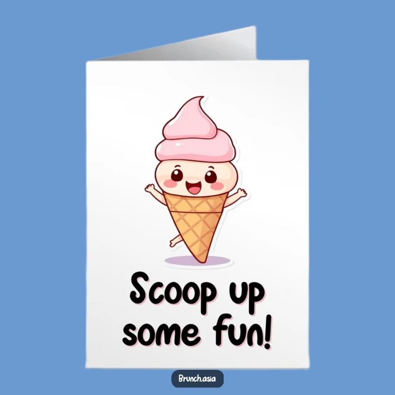 Free Printable Birthday Card: Funny Ice Cream Cone Spin - Hilarious Downloadable Greeting