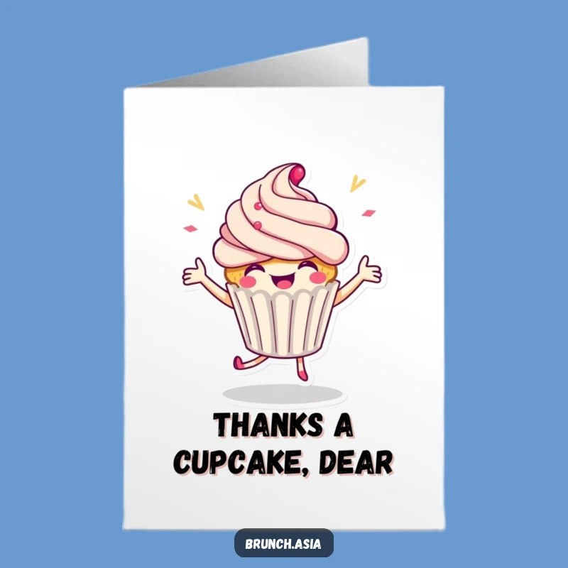 Free Printable Thank You Card: Cupcake Dance - Sweet Gratitude Expressed